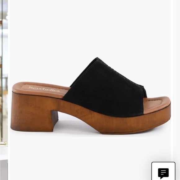 Seychelles Black and Brown Mules with Chunky Heel - Picture 3 of 7